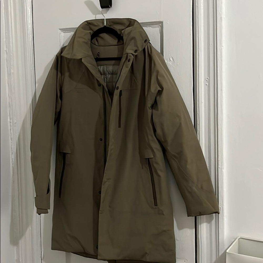 NAU Copenhagen hooded down trench coat - Khaki
